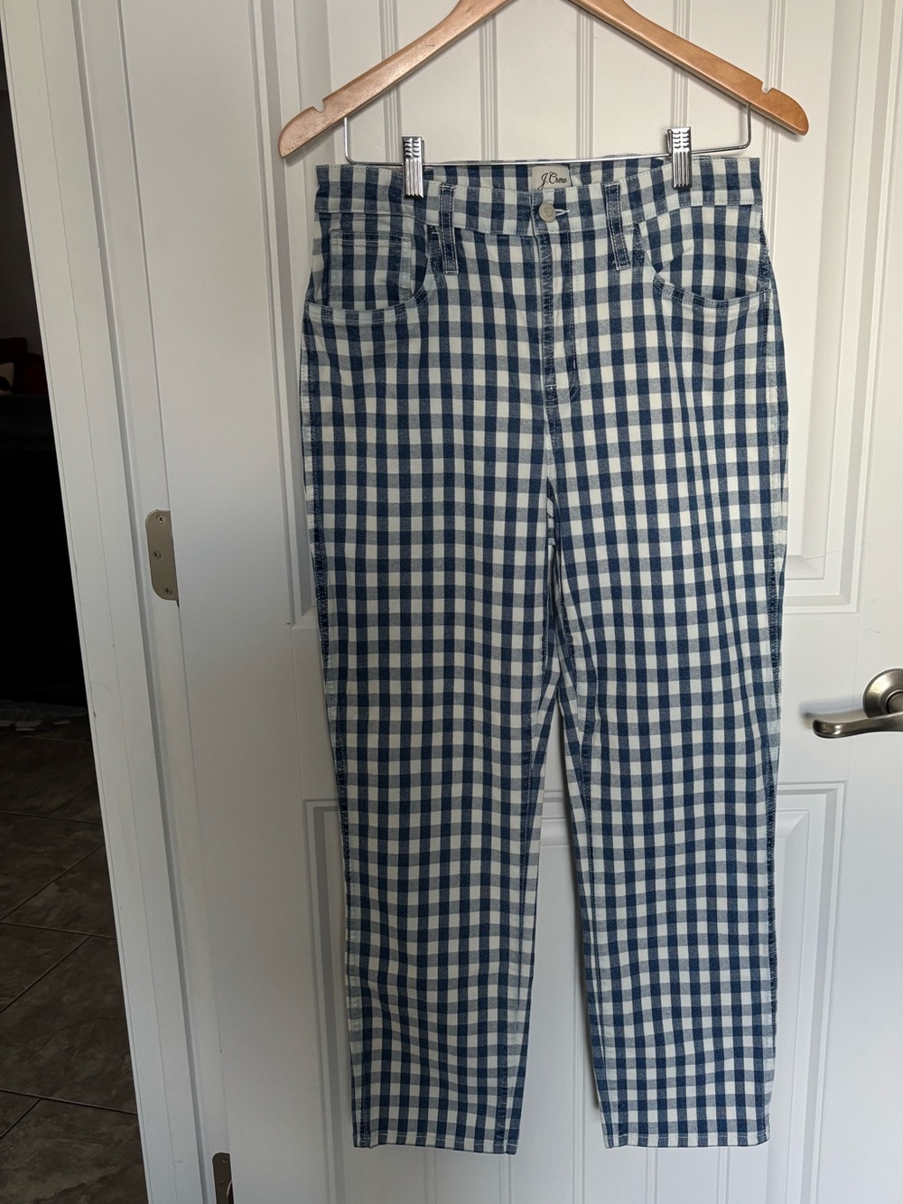 J Crew gingham jeans